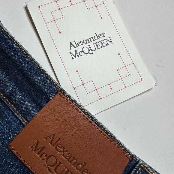 NWT Alexander McQueen Women's Denim Jeans Bootcut Split Hem Size 32 / 12-14 - Picture 4 of 16